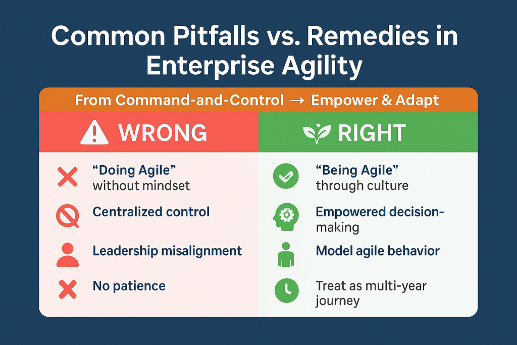 Common Pitfalls vs. Remedies in Enterprise Agility